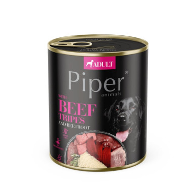 Hrana Umeda Pentru Caini Piper Dog - Burta De Vita Si Sfecla Rosie 800g